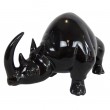 Statue en faïence rhinocéros noir longueur 30 cm
