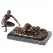 Statue ÉROTIQUE homme et femme nus en bronze et marbre - 18 cm