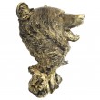 Statue tête d'ours en résine patine dorée antique - 55 cm