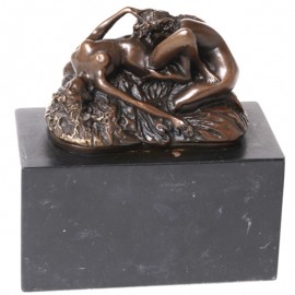 Statue érotique deux femme nues en bronze - 14 cm
