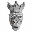 Statue gorille résine tête de gorille jardinière couleur acier 40 cm