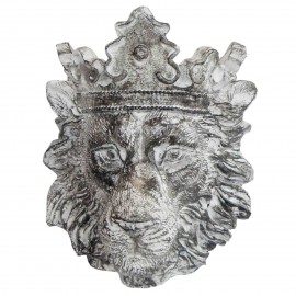 Tête de lion jardinière en résine couleur grise 41 cm