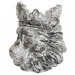 Tête de lion jardinière en résine couleur grise 41 cm