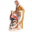 STATUE la sainte famille en porcelaine polychrome - 26 cm