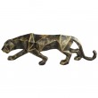 Statue panthère en résine origami doré antique 65 cm