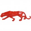 Statue panthère en résine origami rouge 65 cm