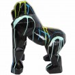 statue gorille résine singe multicolore fond noir en origami - 50 cm