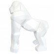 statue gorille résine singe blanc en origami - 50 cm