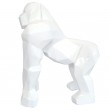 statue en résine singe gorille blanc en origami - 50 cm