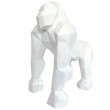 statue en résine singe gorille blanc en origami - 50 cm