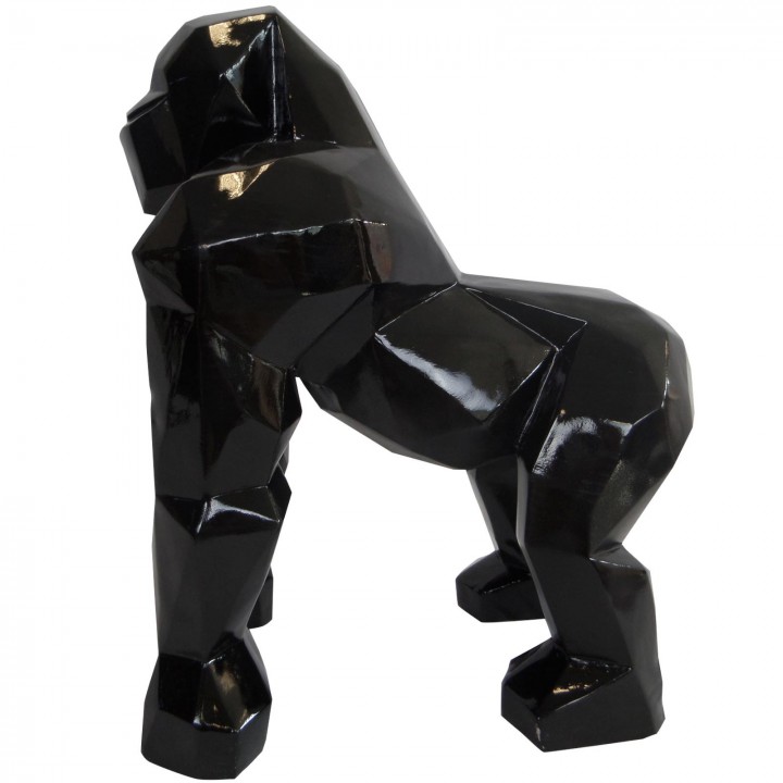 Statue Gorille R sine Origami Noir 50cm Statue Gorille R sine Origami Noir 50cm