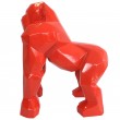 statue gorille résine singe rouge en origami - 50 cm