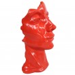 Statue visage DE FEMME en résine rouge - 50 cm