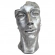 Statue visage résine FEMME couleur acier 50 cm
