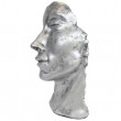 Statue visage DE FEMME en résine couleur acier - 50 cm