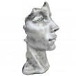Statue visage DE FEMME en résine couleur acier - 50 cm