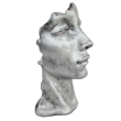 Statue visage DE FEMME en résine couleur acier - 50 cm