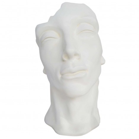 Statue visage DE FEMME en résine couleur blanche - 50 cm