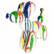 Statue chien ballon en résine multicolore fond blanc Ludovic - 28 cm