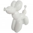 Statue chien ballon en résine blanche Astrid - 28 cm