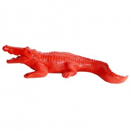 Statue en résine crocodile rouge - 42 cm