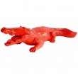 Statue en résine crocodile rouge - 42 cm