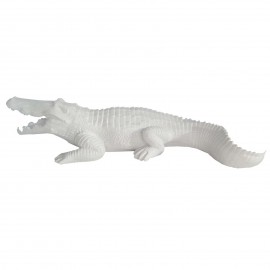 Statue en résine crocodile blanc - 42 cm