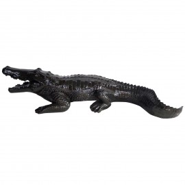 Statue en résine crocodile noir - 42 cm