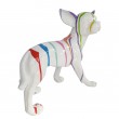 Statue en résine CHIEN chihuahua multicolore fond blanc - 35 cm