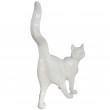Statue chat blanc en résine 50 cm