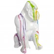 statue en résine singe gorille protecteur multicolore fond blanc - 36 cm