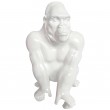 statue en résine singe gorille protecteur blanc - 36 cm