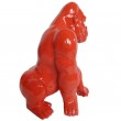 statue en résine singe gorille protecteur rouge - 36 cm
