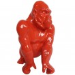 statue en résine singe gorille protecteur rouge - 36 cm