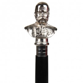 CANNE de marche pommeau Kaiser Franz Joseph d’Autriche argent - 95 cm