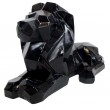 statue en résine lion couché style origami noir - 34 cm