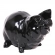 Statue en résine cochon tirelire noir ou rouge - 49 cm