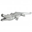 Statue en résine crocodile argent - 42 cm