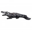 Statue en résine crocodile noir et argent - 42 cm