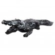 Statue en résine crocodile noir et argent - 42 cm