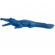 Statue en résine crocodile bleu gueule ouverte - 70 cm