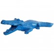 Statue en résine crocodile bleu gueule ouverte - 70 cm