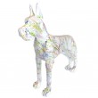 Statue en résine CHIEN dogue allemand multicolore fond blanc plus - 120 cm