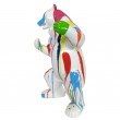 Statue Ours multicolore fond blanc agressif debout en résine - 60 cm