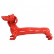 Statue chien teckel rouge en résine - 60 cm