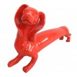 Statue chien teckel rouge en résine - 60 cm