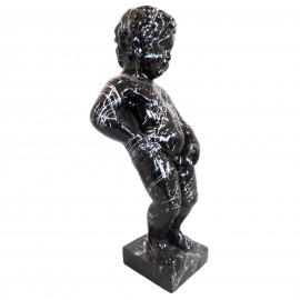 Statue en résine argent et noir le célèbre Manneken-Pis 60 cm