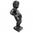 Statue Manneken-Pis en résine argent et noir 60 cm