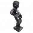 Statue en résine argent et noire le célèbre Manneken-Pis 60 cm