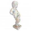 Statue en résine multicolore splash fond blanc le célèbre Manneken-Pis 60 cm